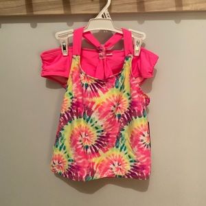 NWT Pink Platinum two piece bathing suit Teen Girl Size 14 / 16 (Big Kids)
